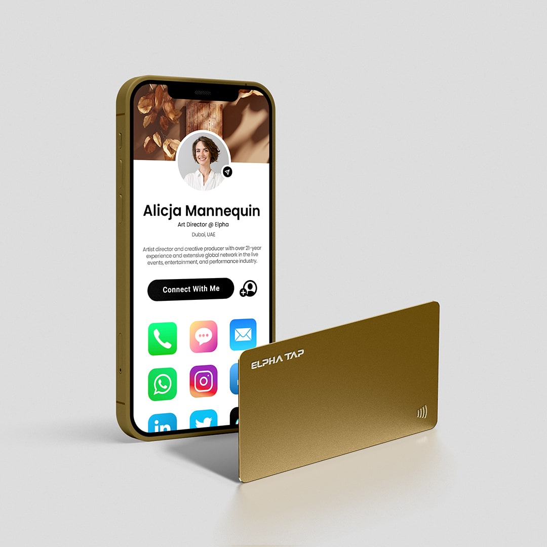 Sustainable Gold Metal Digital Business Card