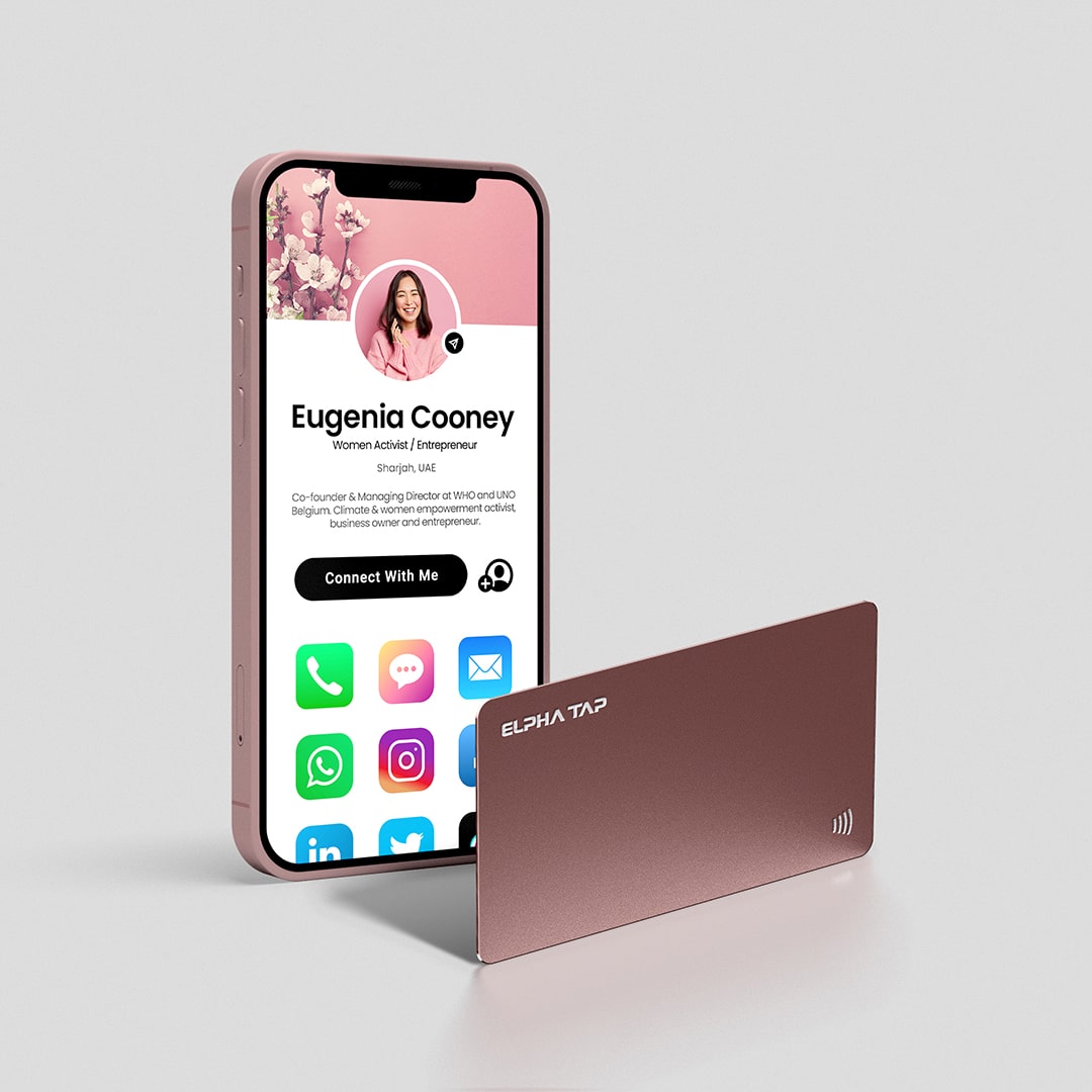 Sustainable Rose Gold Metal Digital Business Card