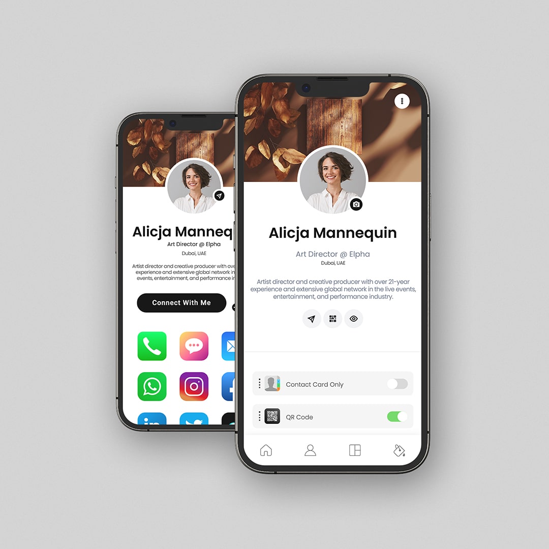 Go Green Walnut, Digital Business Card