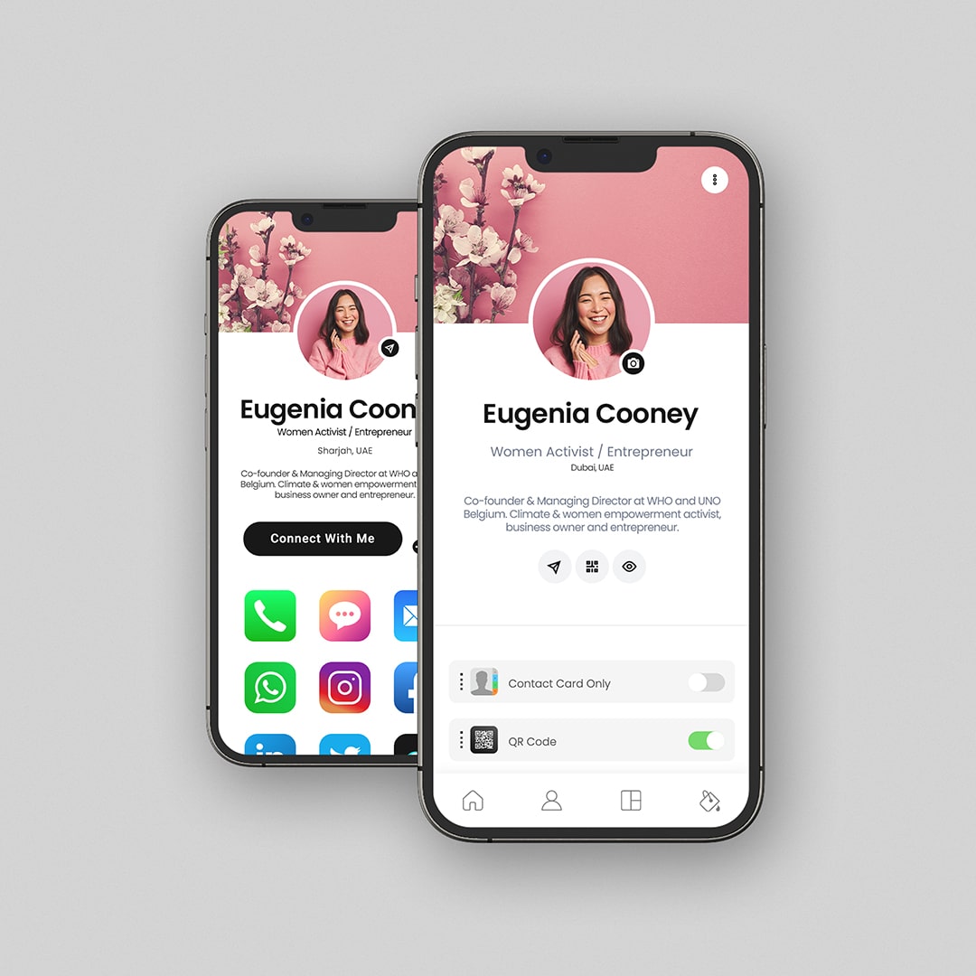 Sustainable Rose Gold Metal Digital Business Card
