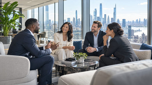 Business professionals building meaningful connections through networking
