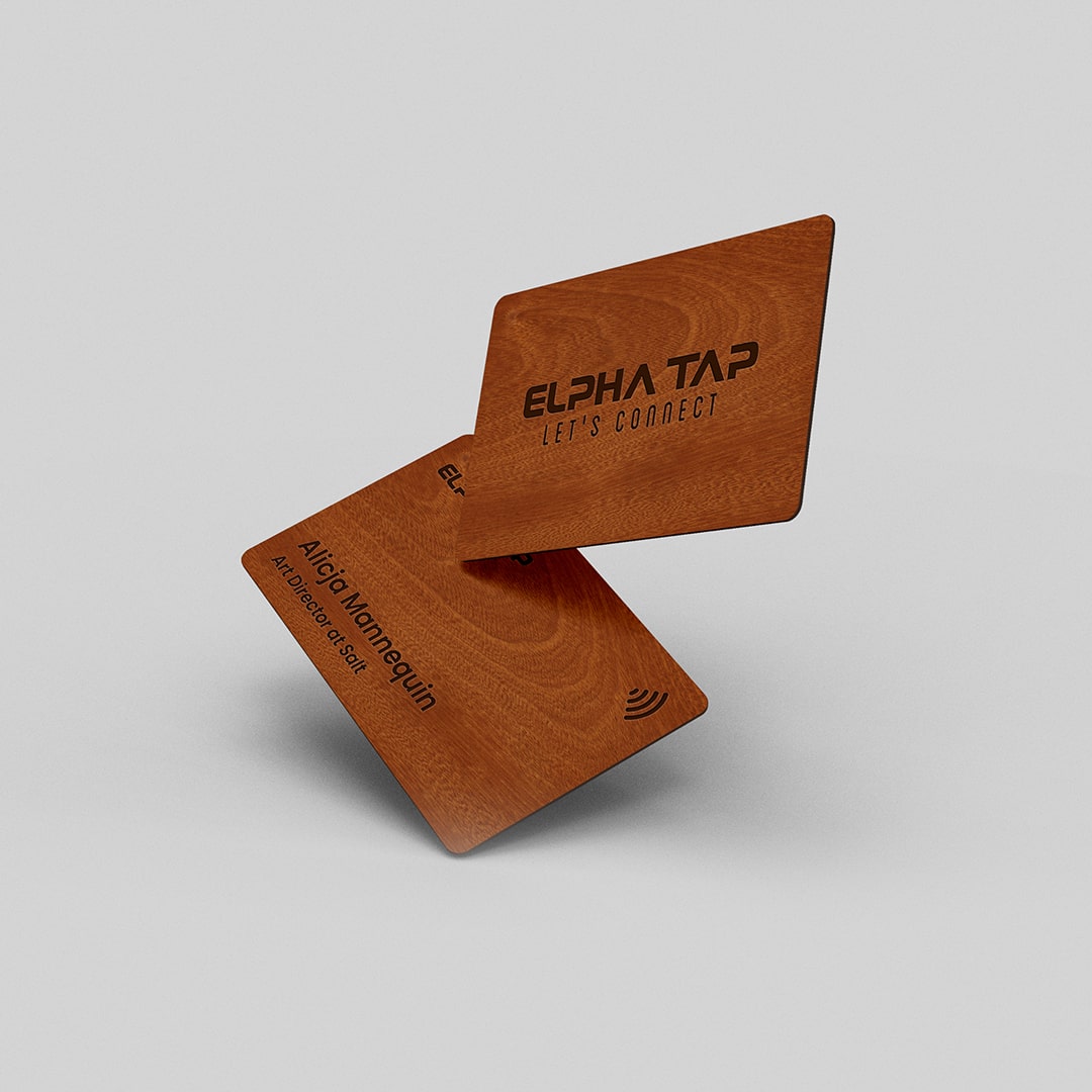 ElphaTap - Get Your Custom Bamboo Digital Business Cards, Sapele