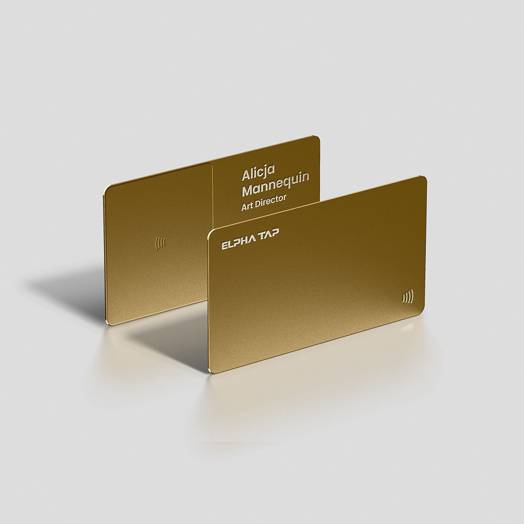ElphaTap - Custom Gold Metal Digital Business Cards for Your Brand