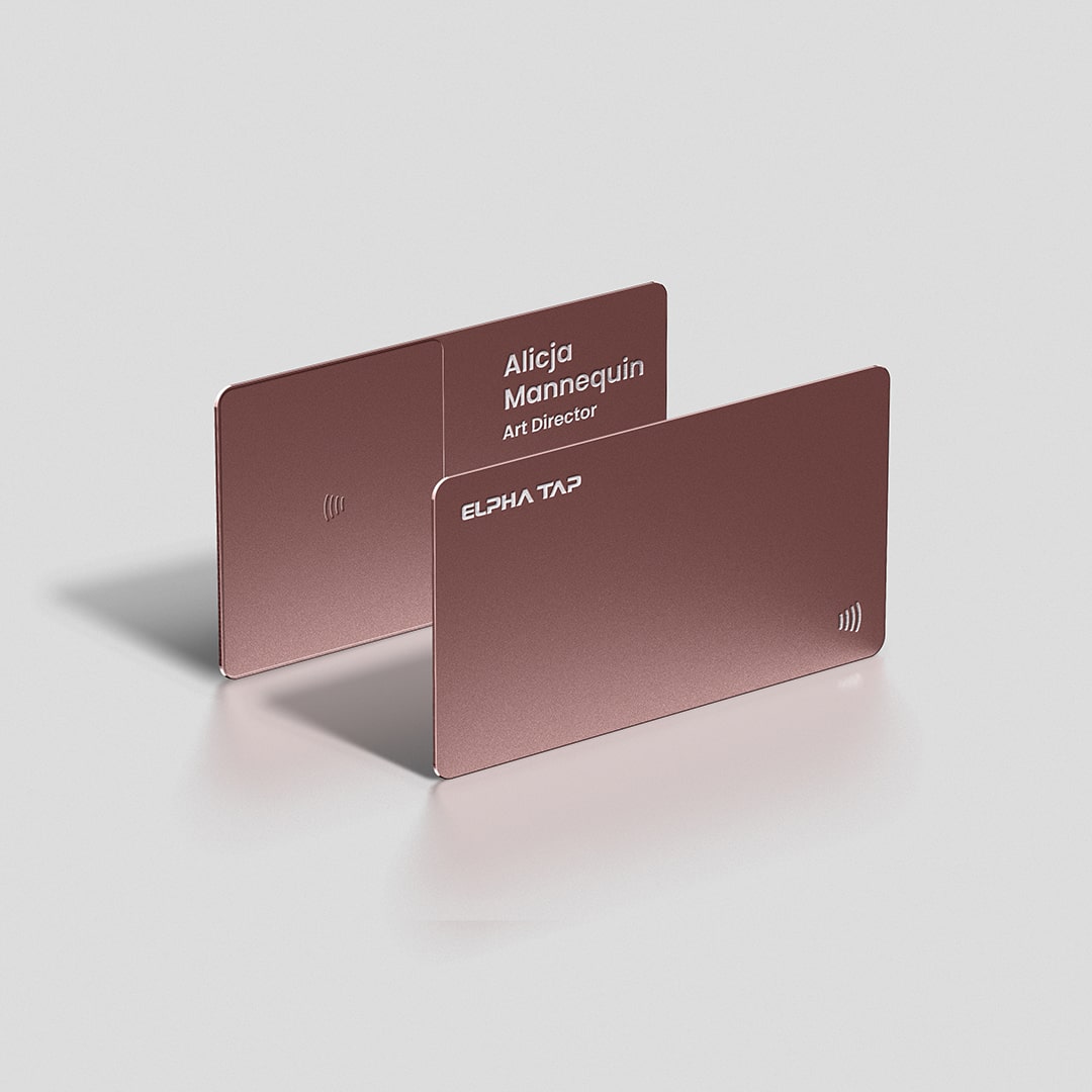 ElphaTap - Unique Metal Digital Business Cards, Rose Gold for your Brand