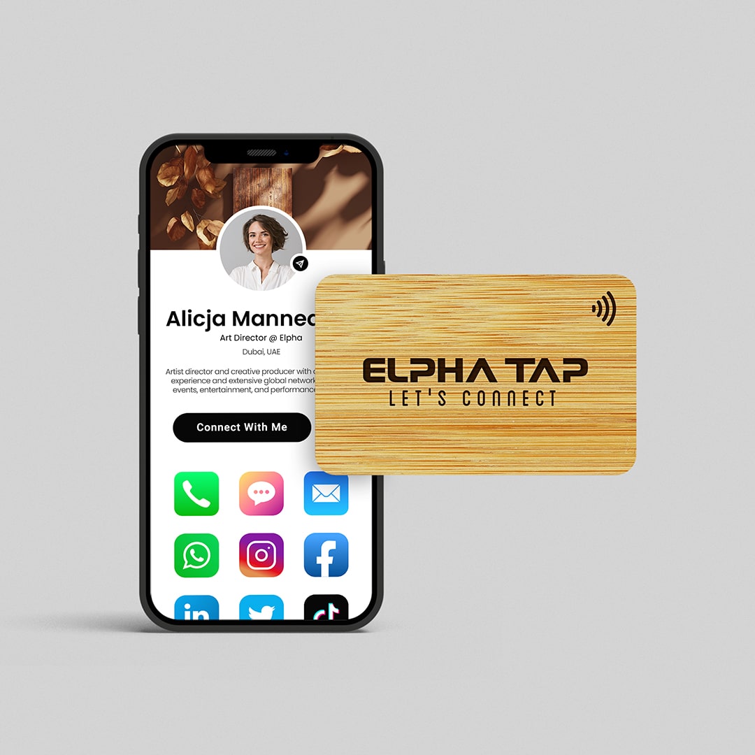 ElphaTap Go Green Bamboo Digital Business Card